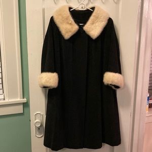 Vintage L & D AFL-CIO Dress Trimmed Fur Coat